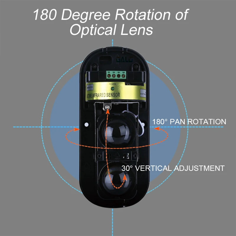 External Positioning Alarm Detector Infrared Beam Sensor Barrier For Gates, Doors, Windows Protection Against Hacking System