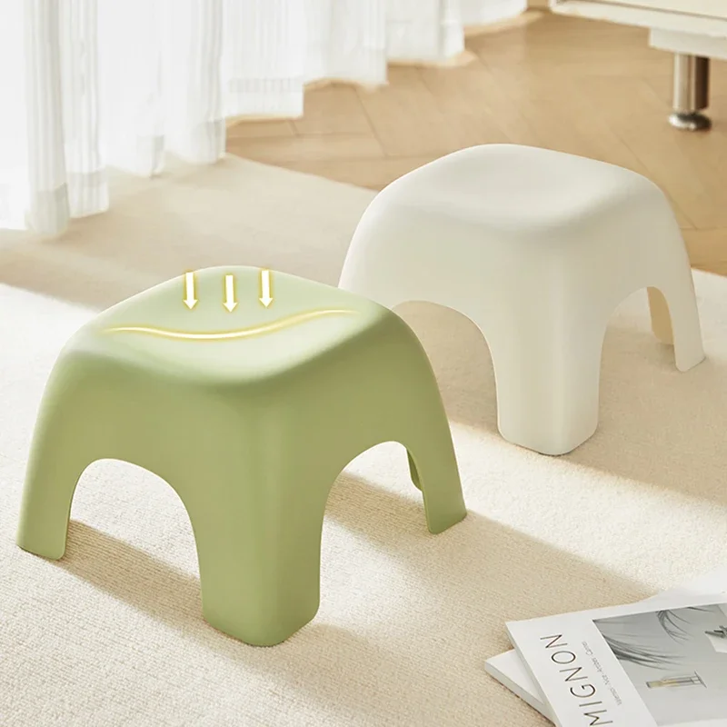 Makeup Organizer Stool Ottomans Plastic Portable Office Stool Nordic Design Elegant Taburetes De Bar Living Room Furniture