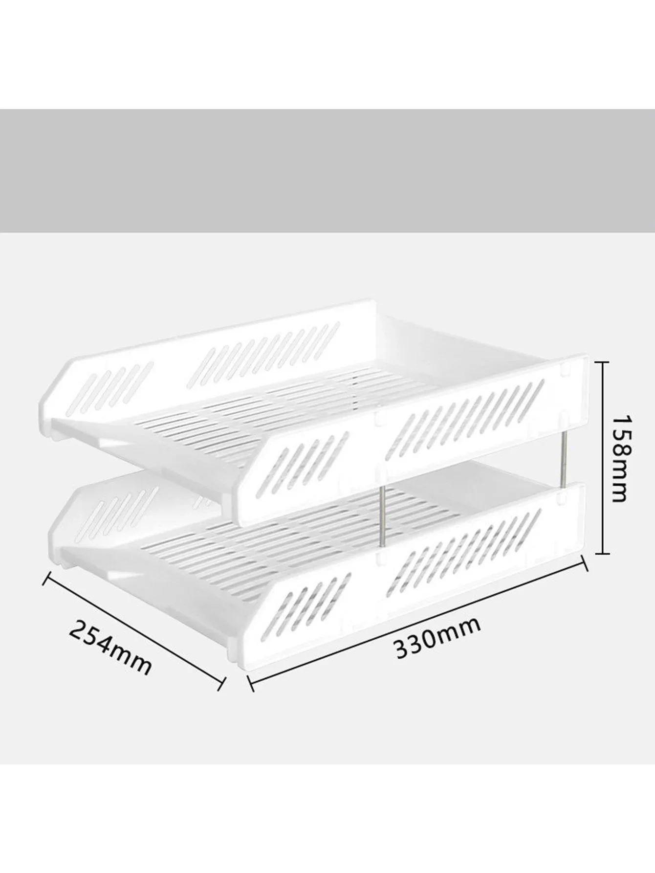 1 قطعة صينية تخزين ملفات A4 بسيطة رف ملفات بلاستيكي متين قابل للتكديس طبقتين من التخزين