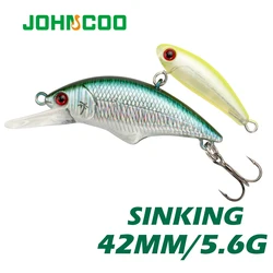 싱킹 낚시 미끼 42mm 5.6g 미노우 싱킹 Isca 인공 미끼베이스 퍼치 파이크 송어 미끼 좋은 품질