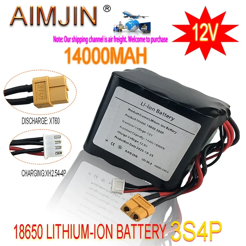 1PCS AIMJIN 3S 12V Li-ion Battery 14Ah With XH2.54-4P XT60 Plug For RC Airplane Helicopter Quadcopter  Drone Car Racing Hobby