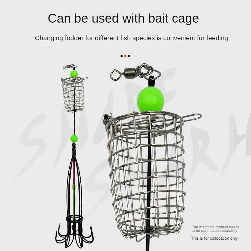 Fishing Gear Supplies for Fishing with Bait Cage Eight 16 Claw Hook Anti Hanging Hook Bottom Facing Anchor Pesca Luminous Hooks