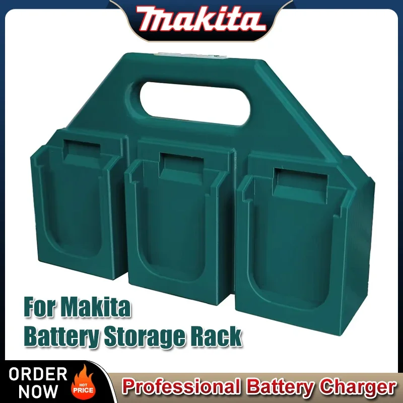 

Крепежные устройства Стеллаж для хранения батарей 3D-печать Прочная портативная подставка для батареи 4 слота/6 слотов Устойчивая к падению для Makita 18 В