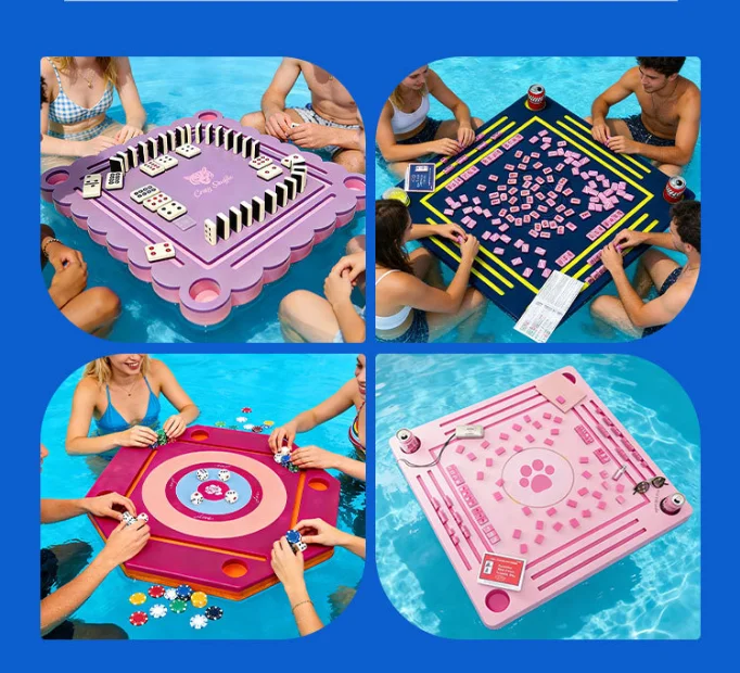 Smooth non-porous surface EVA foam floating mahjong pad, suitable for swimming pools