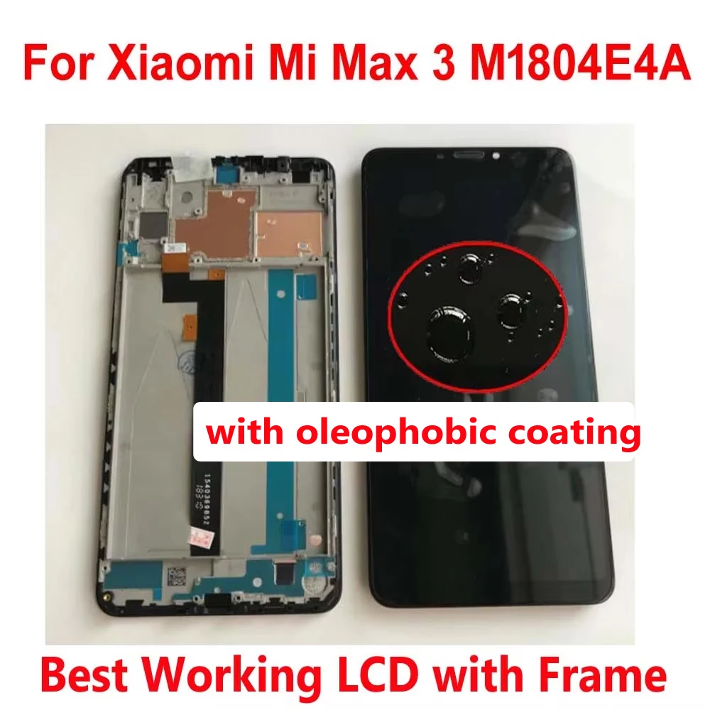 Tested Best LCD For Xiaomi Mi Max 3 Display Touch Screen Digitizer Glass Panel Assembly Sensor with Frame Max3 Mobile Pantalla