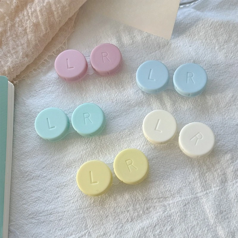 1 قطعة حافظة عدسات لاصقة ملونة كريمية للعيون طقم سفر حامل زجاجي عدسات لاصقة لمستحضرات التجميل حاوية علب ملحقات السفر #6