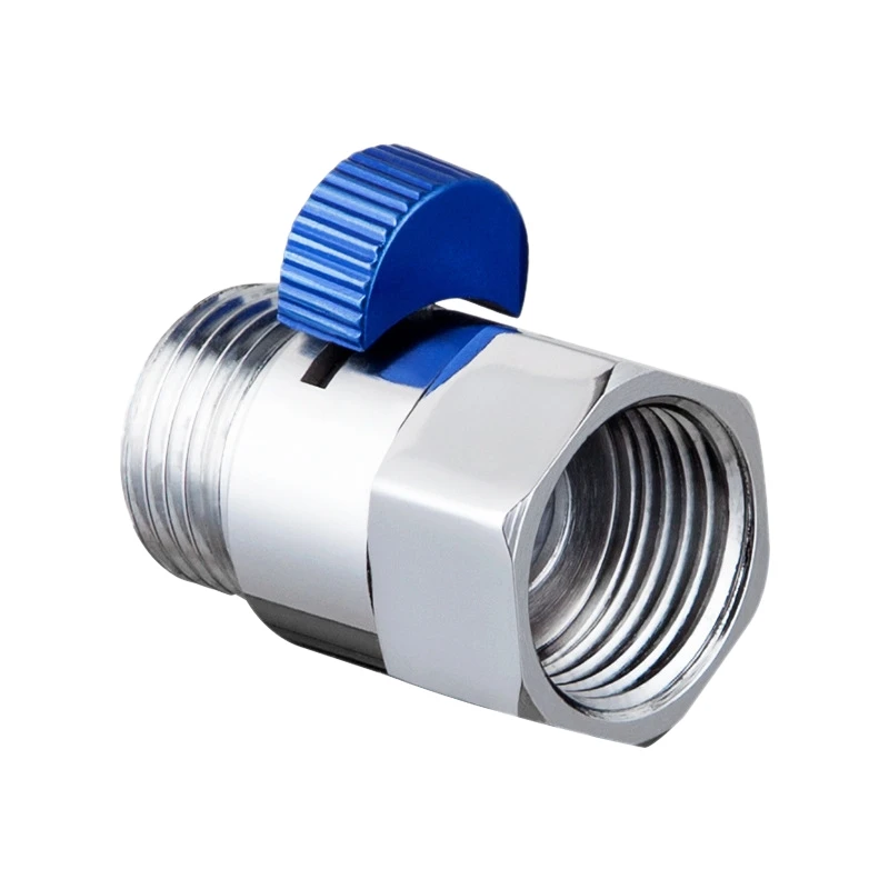 

Shower Brass Junction Water Flow Control Valve Straight-Through Shut-Off Angle Valve Bath Water Tap Accessory