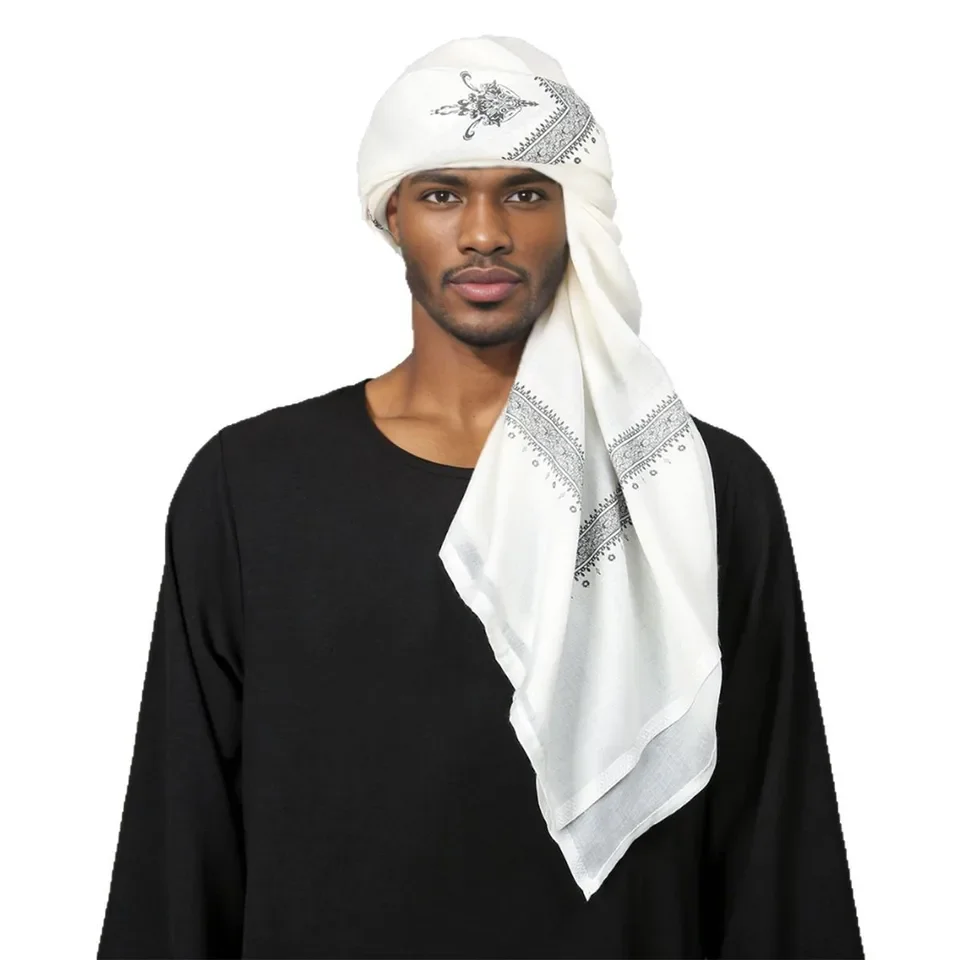 Sciarpa da uomo Dubai Arabia Saudita Keffiyeh Shemagh, copricapo da uomo in cotone Medio Oriente