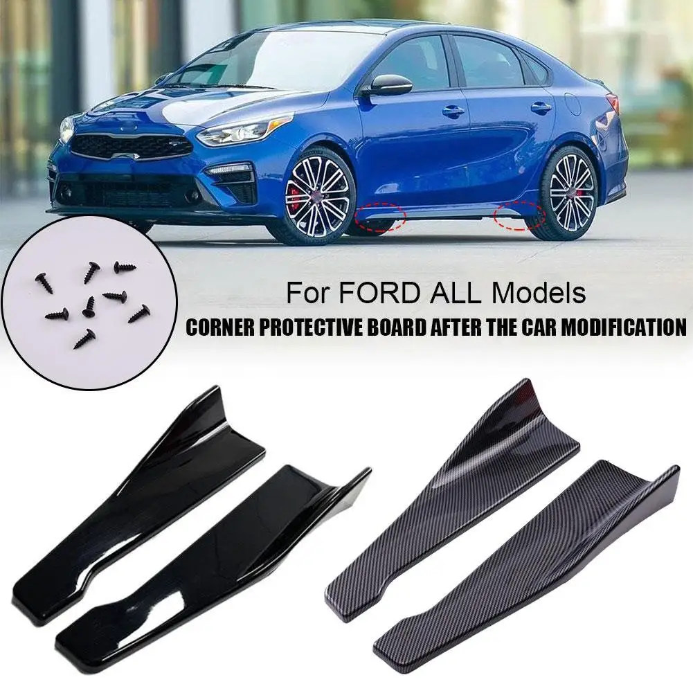 1 Pair Car Rear Bumper Lip Trim Protector Car Side Skirt Cover Car Corner Bumper Guards with screws 48CM Length For Audi BMW