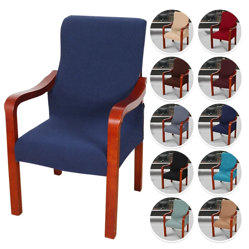 Retro Wooden Chair Slipcover Solid Color Elastic Chinese Style Boss Armrest Chair Protector Cover Home Decor Furniture Covers