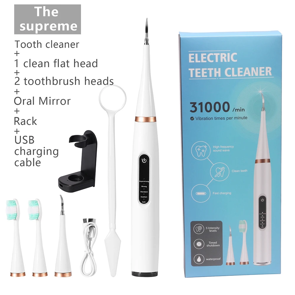 

Hicare Electric Toothbrush, Ultrasonic Teeth Cleaner, Teeth Washer, Calculus Remover, Household Teeth Whitening Device, White