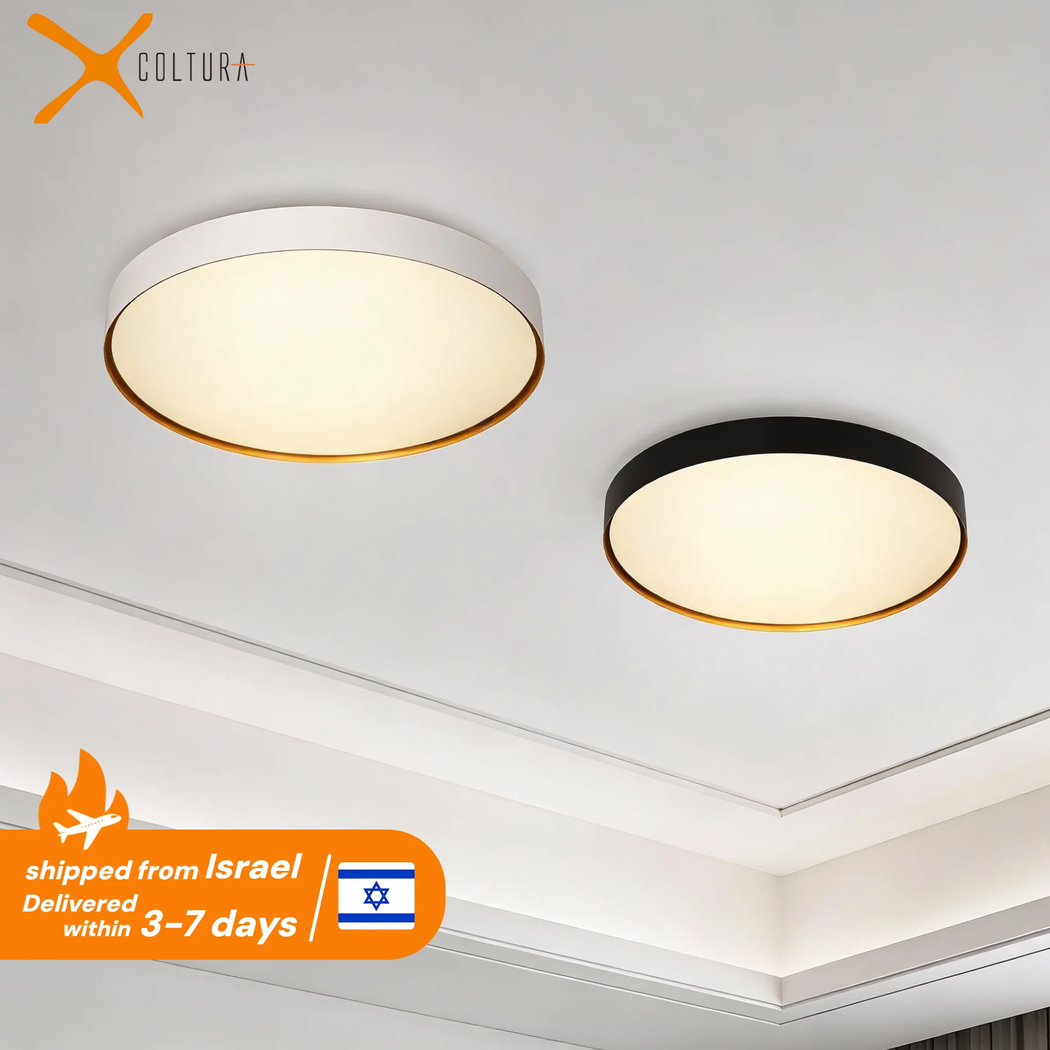 **מנורת תקרה LED עגולה נורדית דקיקה**