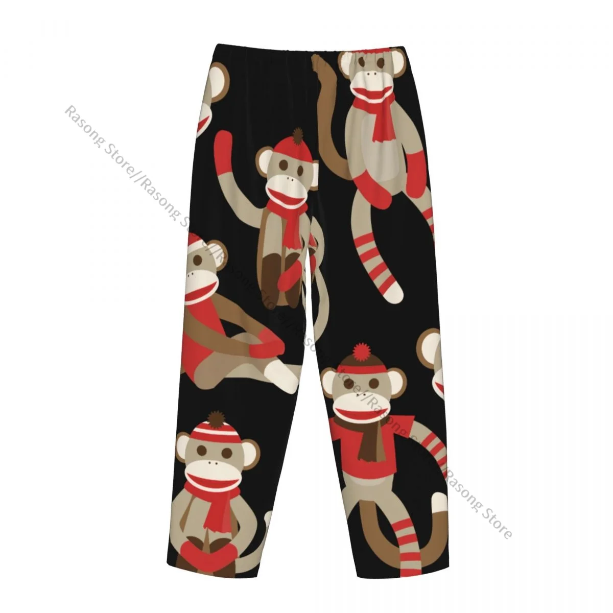 Cozy Flannel Pajama Pants for Women Christmas Sock Monkey Sleep Bottoms Home Loungewear view 5