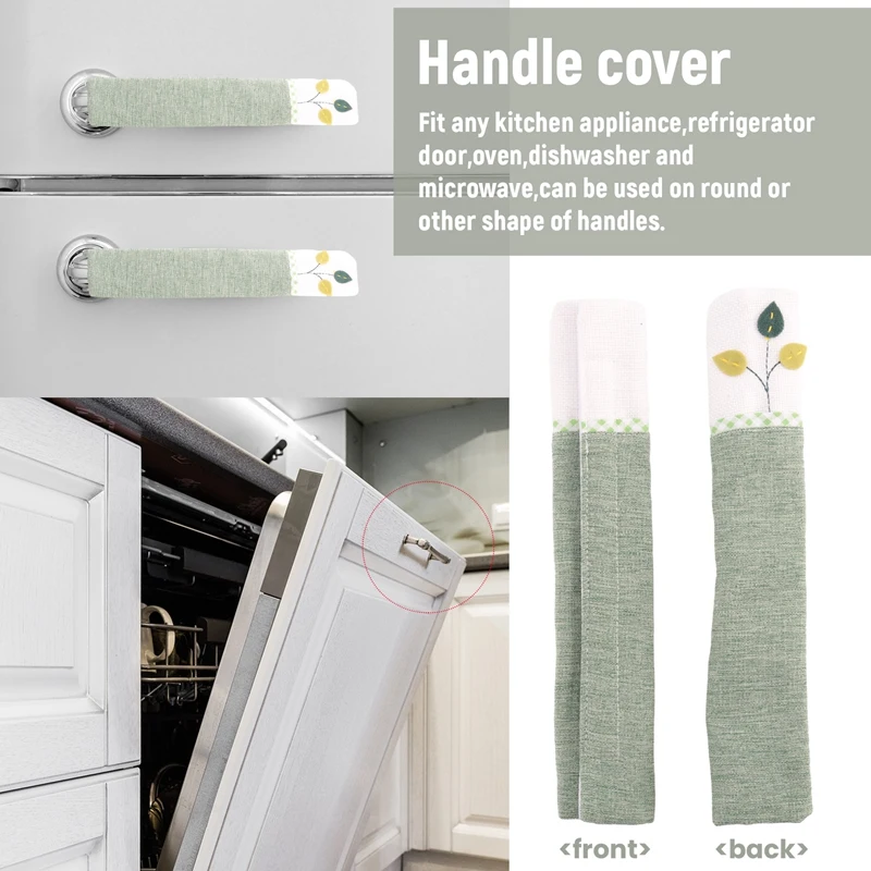 1 Pair Cotton Door Handle Covers Refrigerator Doorknob Cover Practical Double-Door Fridge Gloves Protector Home Kitchen Tools