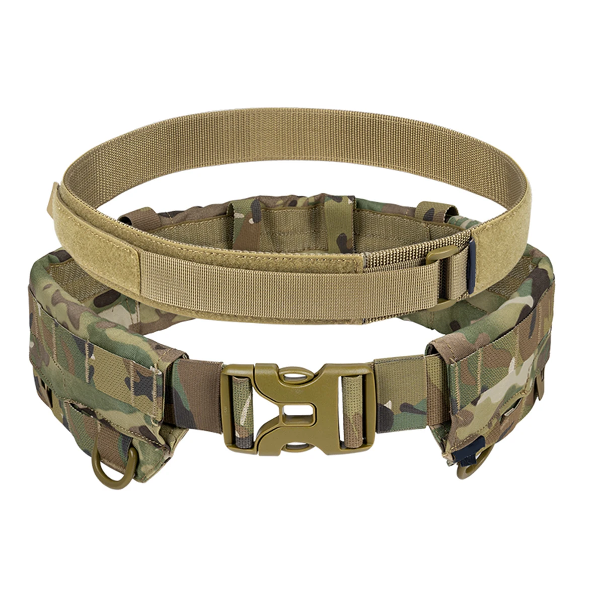 

Tactical 2 Inch Combat Belt Quick Detach Metal Buckle MOLLE 2 Layers Battle Belt Suitable for Hunting, Airsoft Shooting Etc