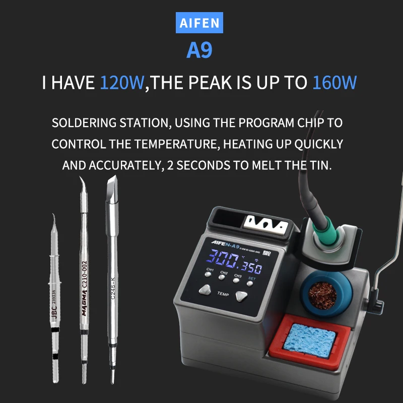 AIFEN-A9 Lead-Free Soldering Station Compatible C115/C210/C245 Handle Chip Temperature Control For BGA PCB Repair Welding