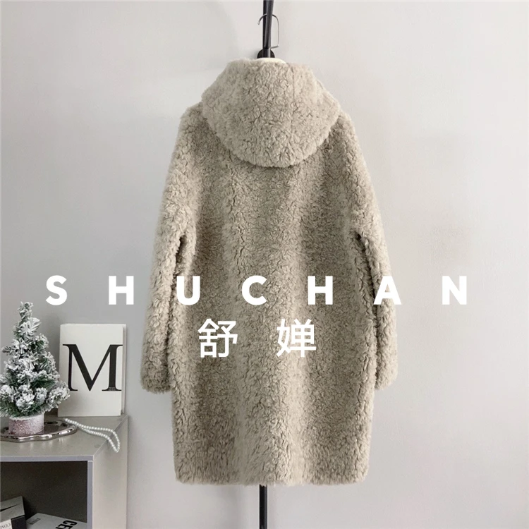 100% laine manteau femmes nouveau chaud à capuche simple boutonnage moyen et Long femmes Casacos De Inverno Feminino