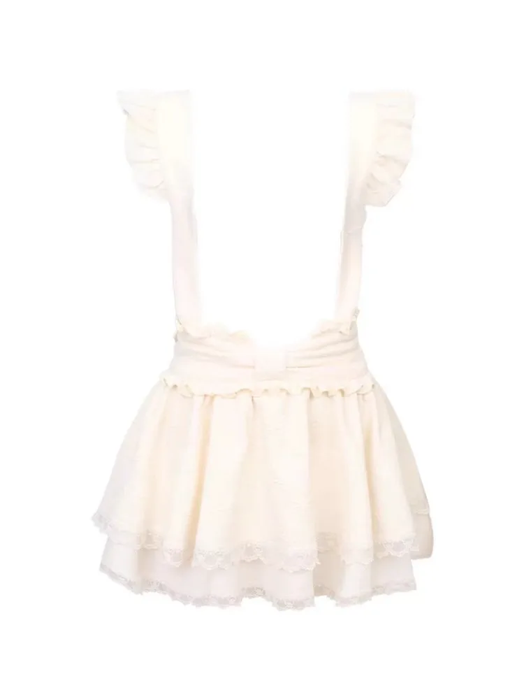 Conjunto de vestido kawaii de 2 peças, top fino, cintura alta, mini vestido doce y2k, estampa fofa, moda festa, verão, estilo japonês, 2024