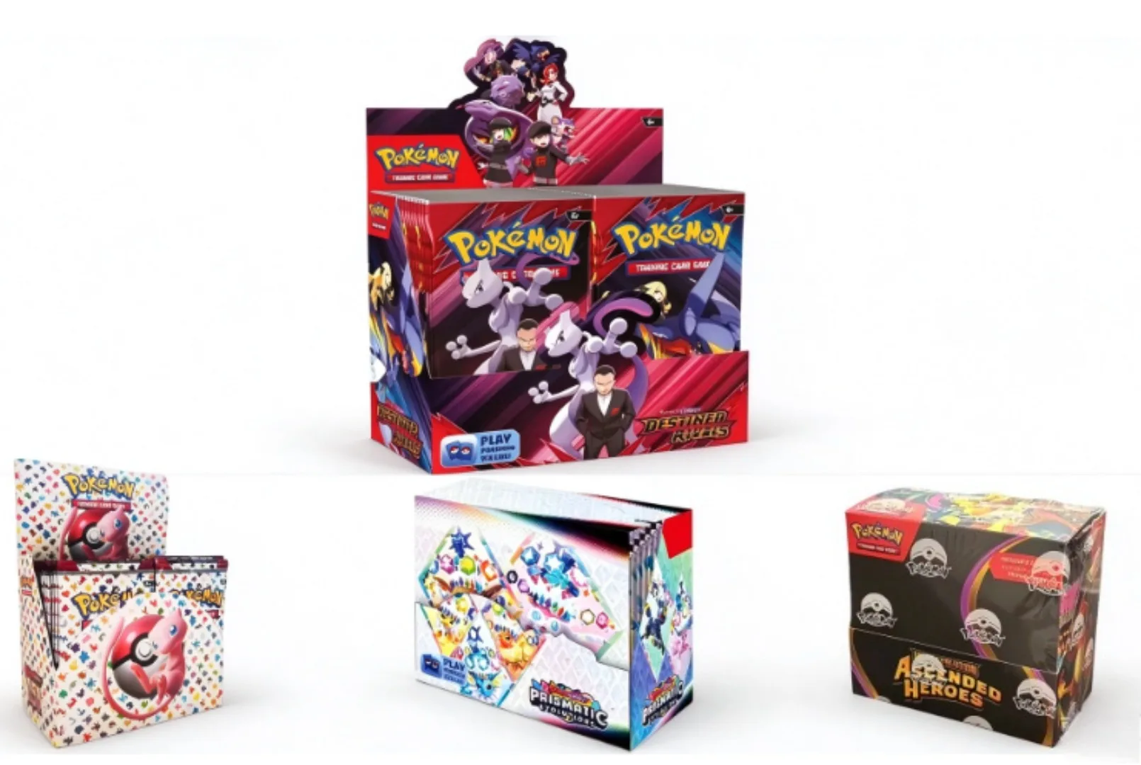 90/360PCS packs de cartes Pokémon 151, ASCENDED HEROES. Évolutions, PALDEAN FATES, renforcement en anglais, carte cadeau de transaction de combat