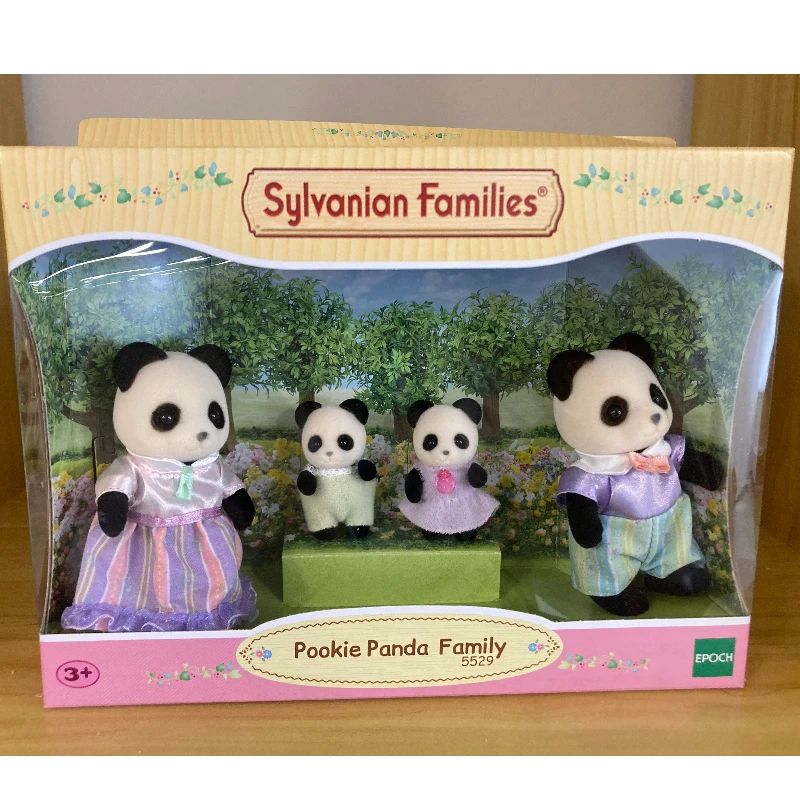 Sylvanian Families Panda/Riccio/Flora Coniglio Famiglia Set Casa da gioco Cute Anime Figure Giocattoli da collezione Ornamenti per la stanza Regalo per bambini