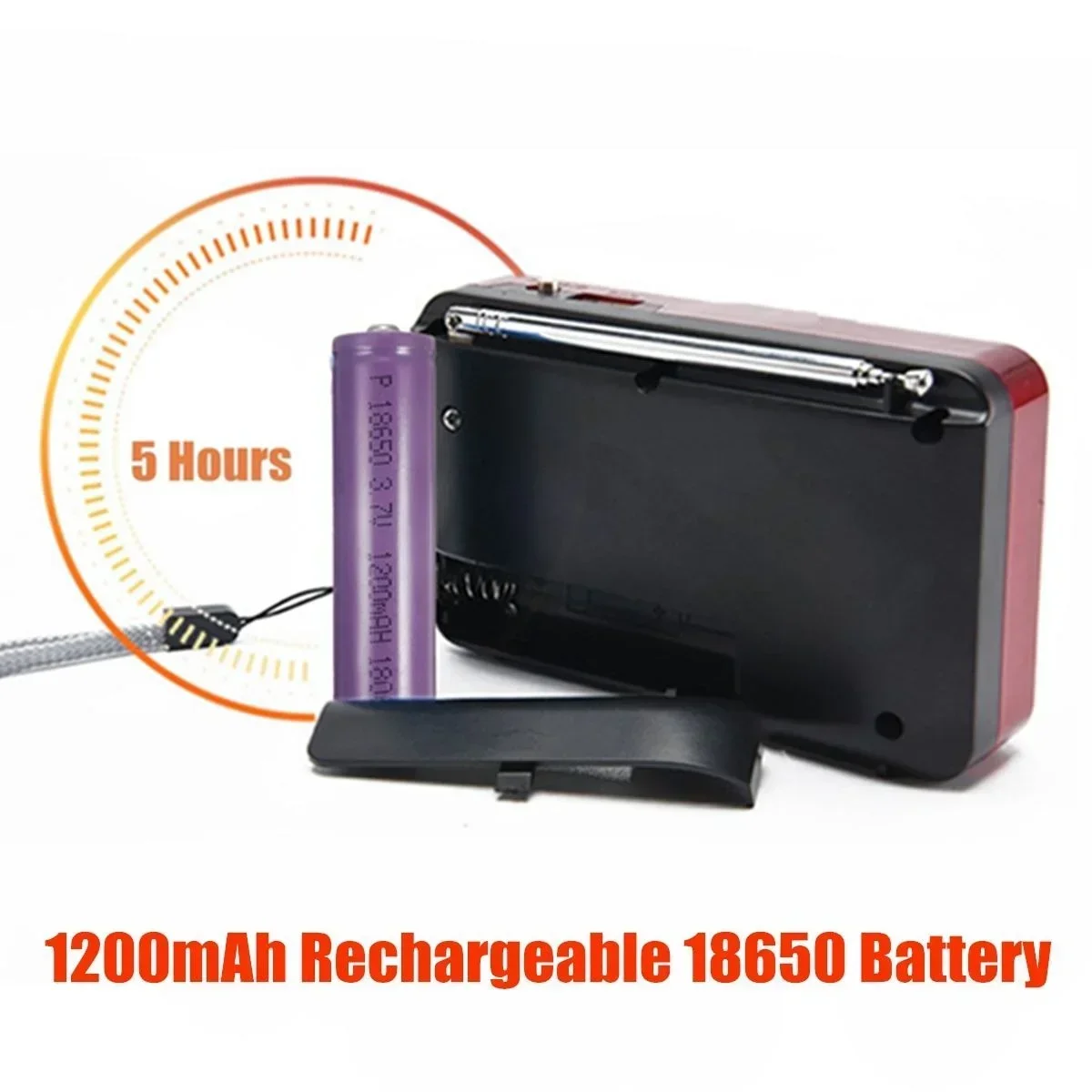 Portable Rechargeable Mini FM Radio Player Multi-function Plug-in Card Compact Design for Travel
