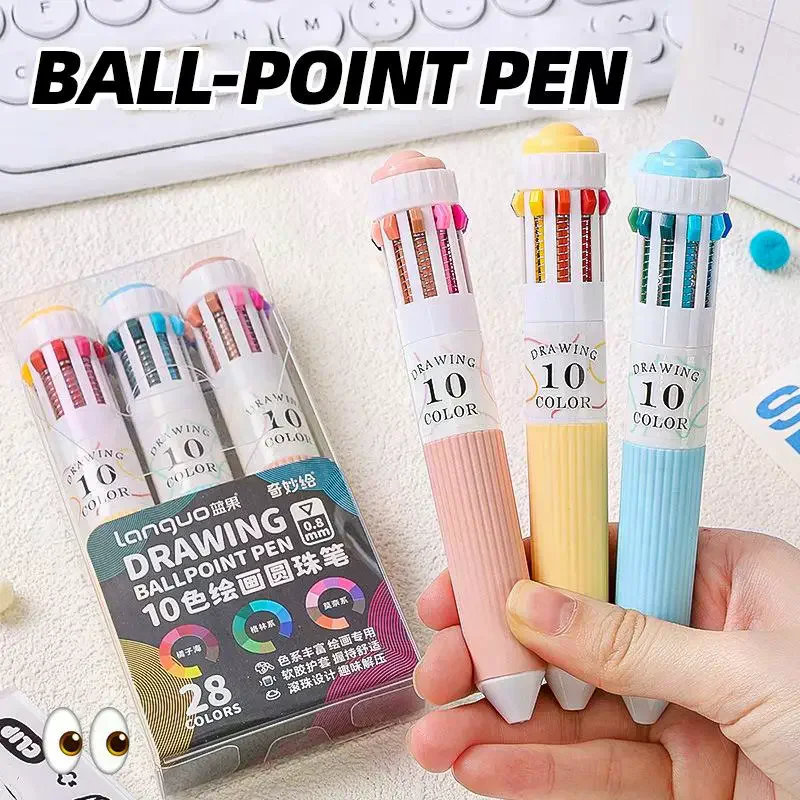 

28 Color Ballpoint Pen Set 0.8mm Fine Point Soft Grip Multicolor Writing Pens for School Drawing Stationery Supplies