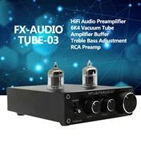 TUBE-03 Mini preamplificador de Audio HiFi 6K4 amplificador de tubo de vacío amortiguador ajuste de graves agudos preamplificador RCA negro plata enchufe UE/Reino Unido