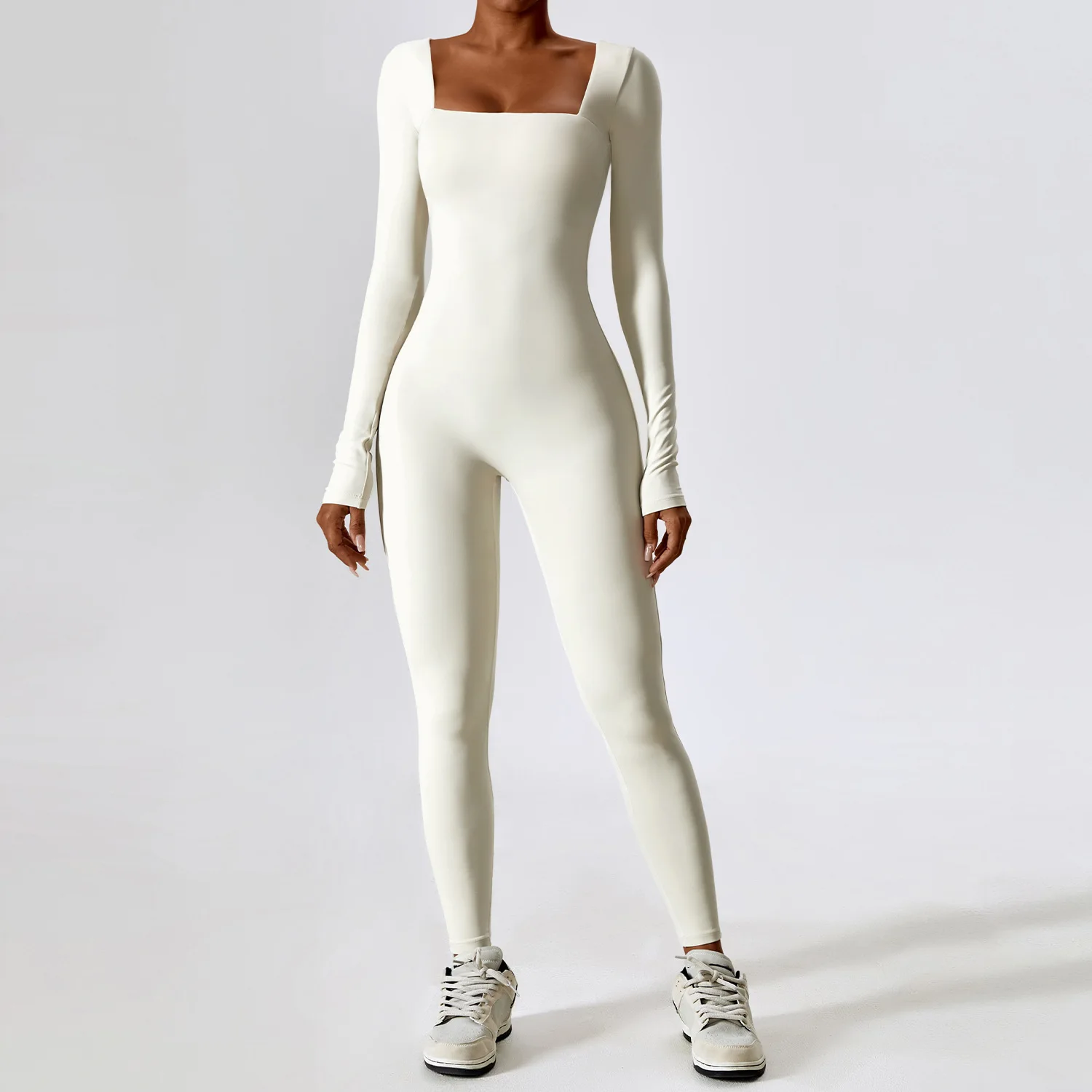 

Maxdutti New Fashion Sexy Tight Fitting Long Sleeved Yoga Suit Women Skinny Fitness And Sports Suit Quick Drying Jumpsuit Women