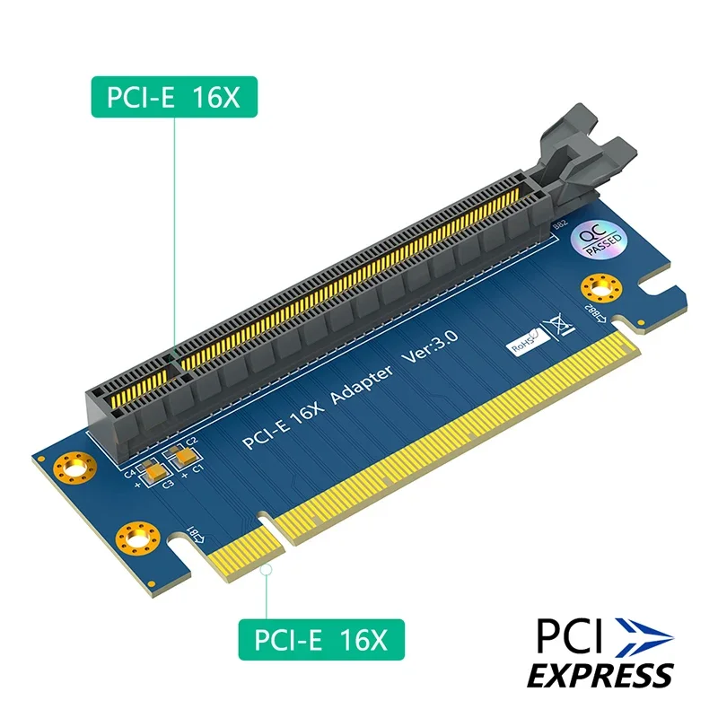 Przedłużacz karty PCIE X16 Riser PCI Express 3.0 16X męski na żeński 90 stopni Konwerter gniazda do kart graficznych Obsługa obudowy 1U 2U — zdjęcie produktu 3