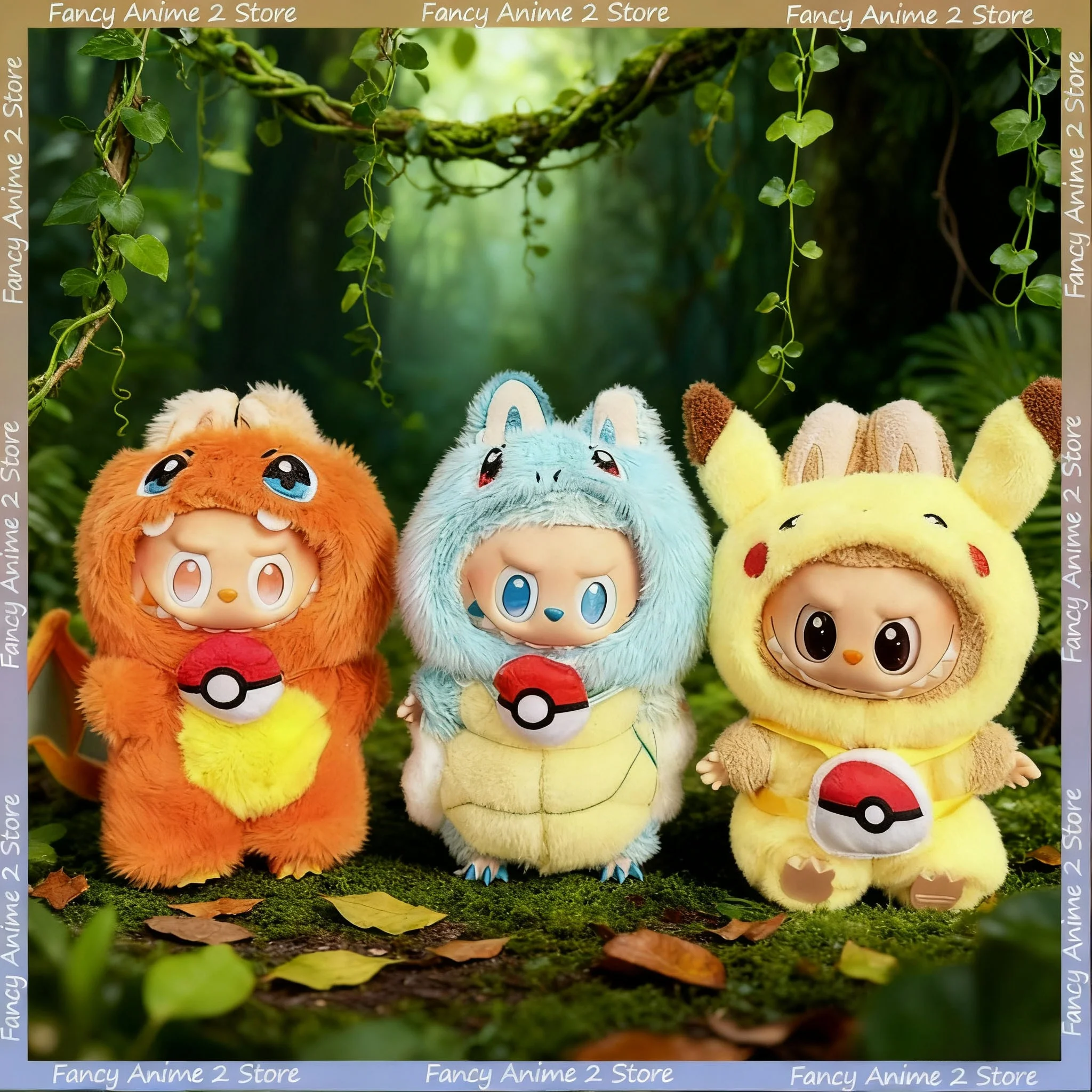 

Kawaii Pokemon Pikachu Eevee плюшевая кукла одежда с рюкзаком мультфильм Charmander Squirtle мини-кукла одежда для V1 V2 V3 Labubu