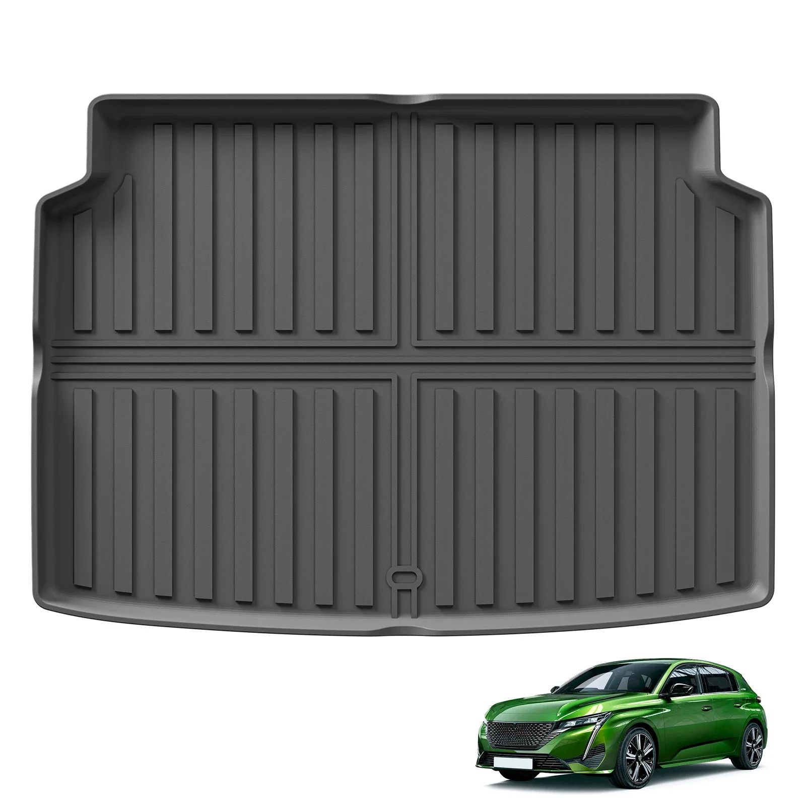 

for Peugeot 308 2022 2023 2024 TPE 3D Car Floor Mats Cargo Liner Trunk Pad Black Waterproof All Weather Left Hand Drive