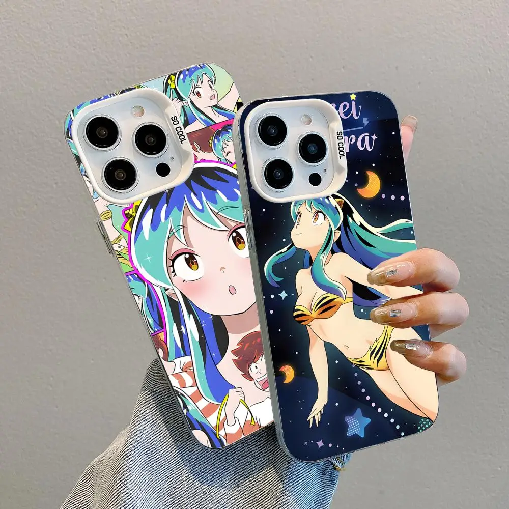 Urusei Yatsura Lum قضية الهاتف المحمول آيفون 17 16 15 14 13 12 11 X XR XS 8 7 Pro Max Plus غطاء أبيض شفاف