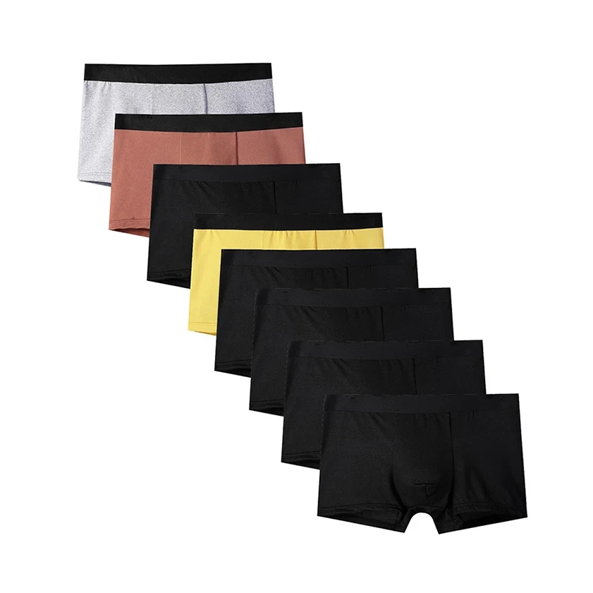 4Pcs Men Boxer Ventil Mens Panties Underwears Breathable Sexy Male Boxer Solid Underpants Comfortable Underwear Men's Boxers Hot