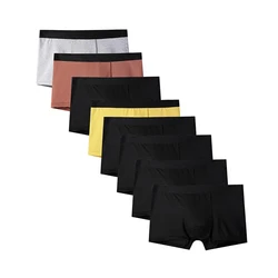 4Pcs Men Boxer Ventil Mens Panties Underwears Breathable Sexy Male Boxer Solid Underpants Comfortable Underwear Men's Boxers Hot