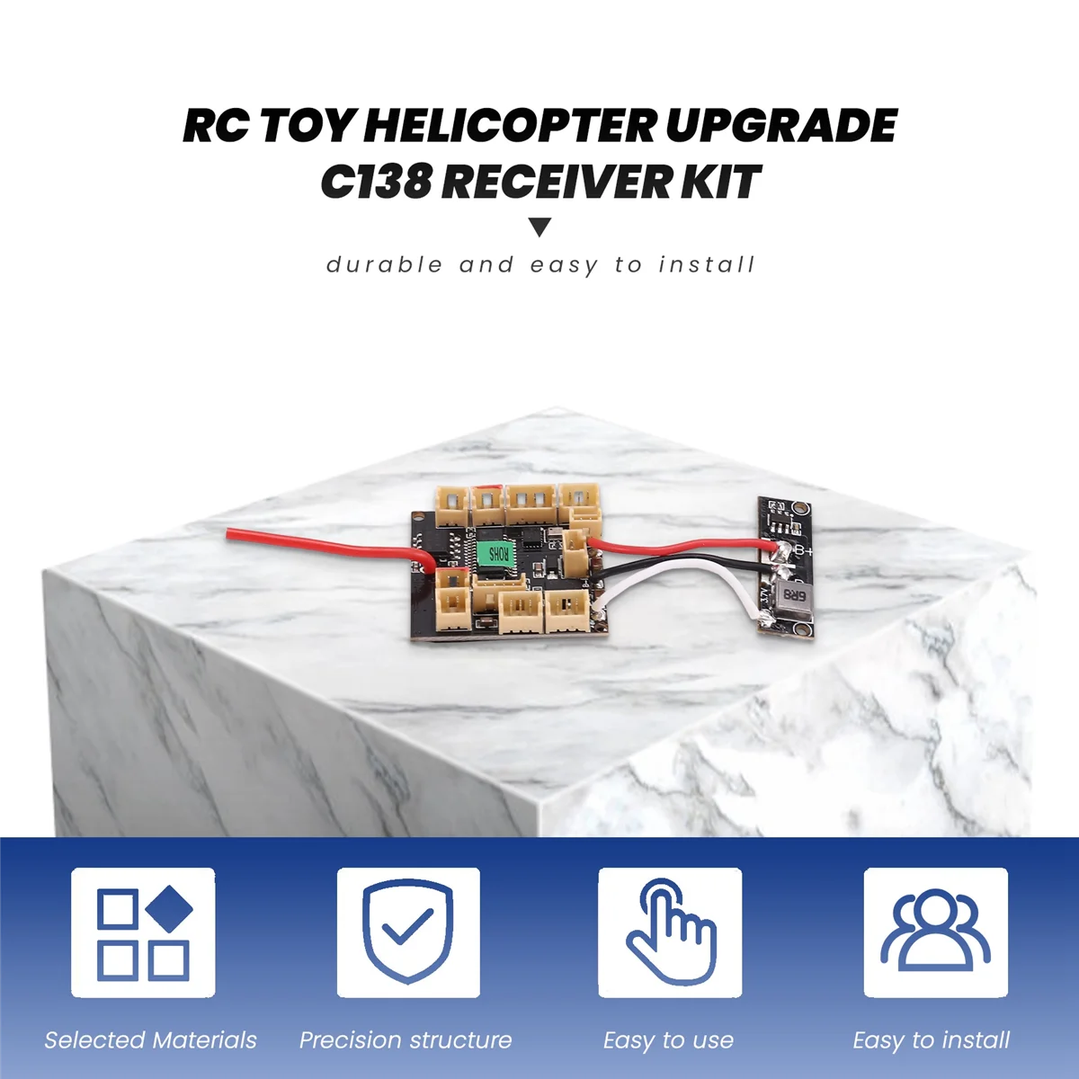 Venda quente RC Toy Helicóptero Atualização C138 Kit Receptor para RC ERA C138 Bell 206 1:33 Peças de Helicóptero de Brinquedo RC