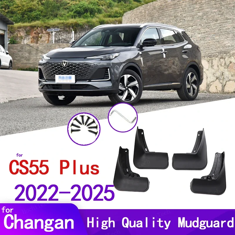 Schmutzfänger, Spritzschutz, Schmutzfänger vorne und hinten, Kotflügel, Schmutzfänger für Changan CS55 Plus 2022–2025