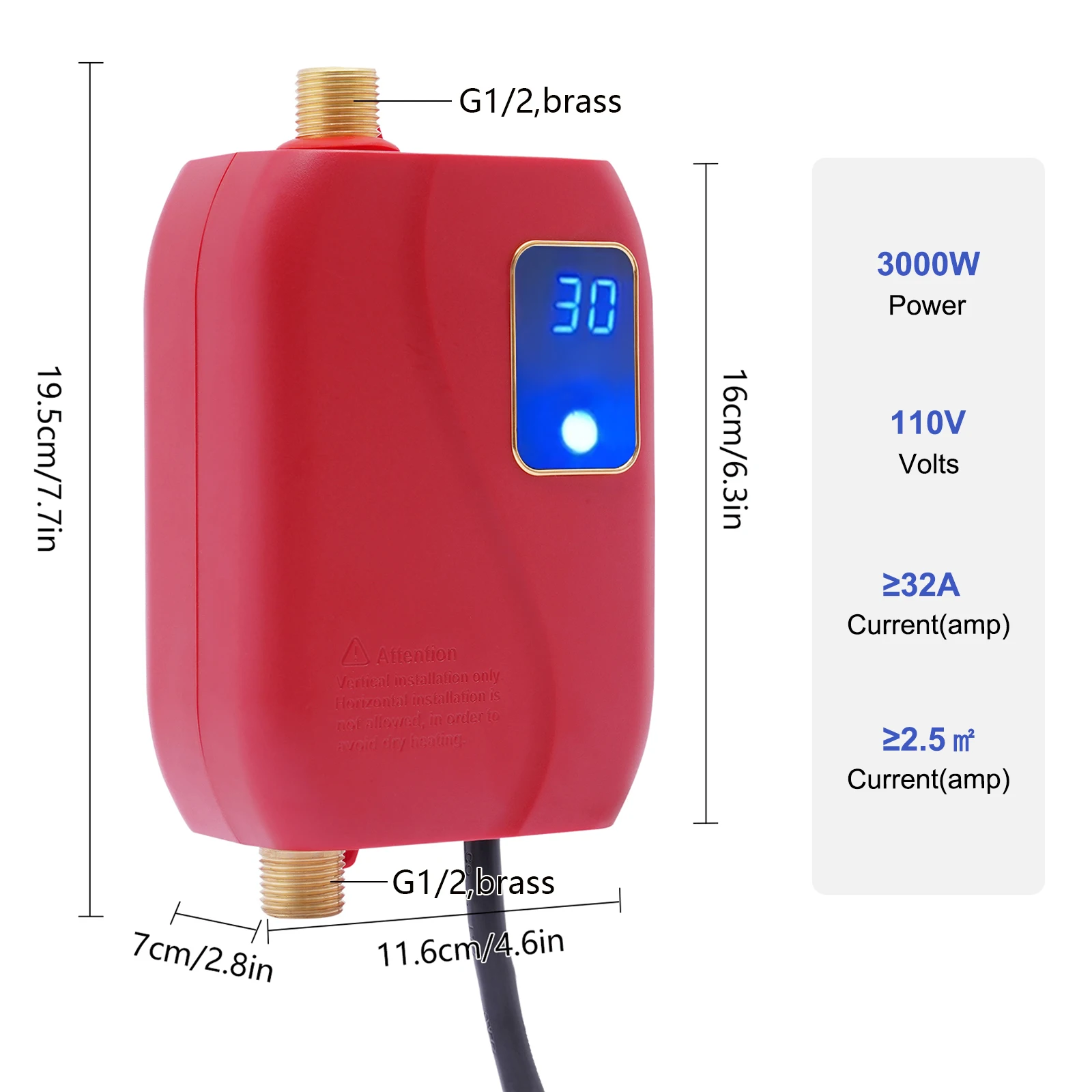 Imagem -05 - Mini Aquecedor de Água Elétrico Instantâneo Tankless Chuveiro do Banheiro sob a Pia para Cozinha Apartamento Banheiro Terraço Pia