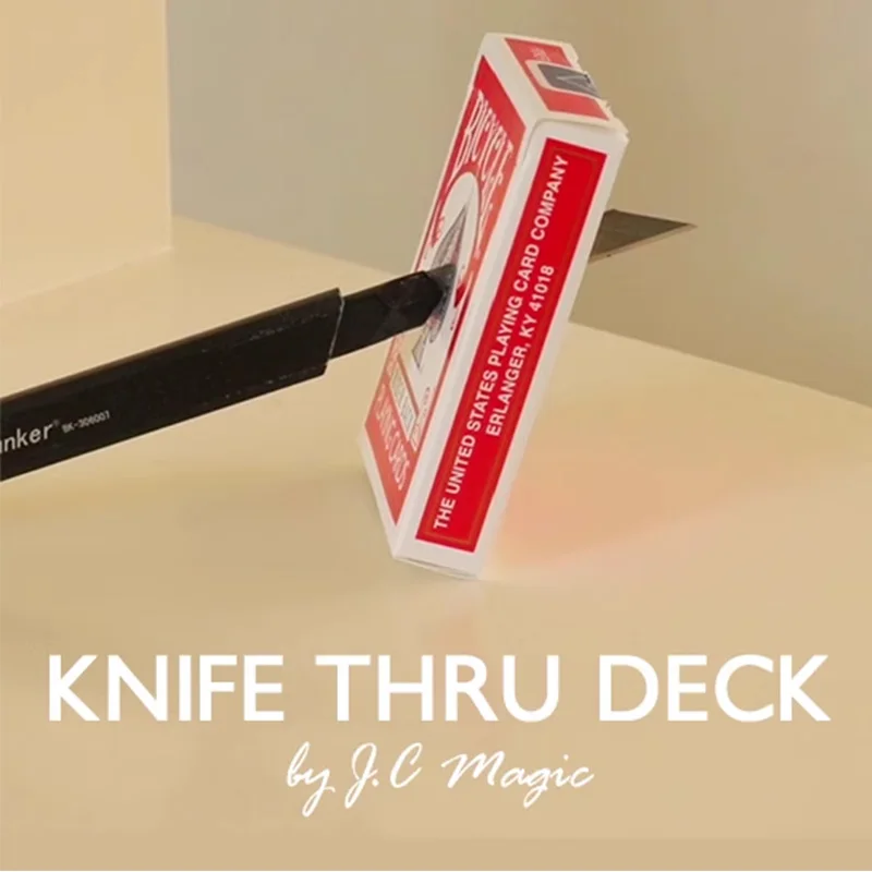 Knife Thru Deck by J.C Magic Tricks Knife Penetrate Card Box Magia Visual Close up Street lllusions Gimmicks Mentalism Props