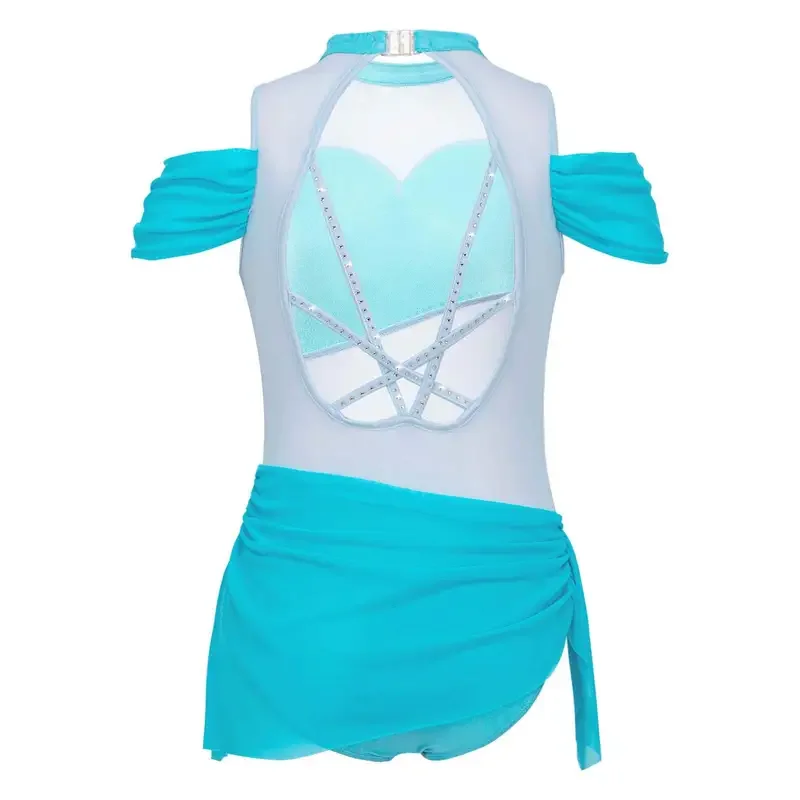 Kids Girls Sleeveless Sports Gymnastics Workout Dress Children Patchwork Ballet Dance Leotard Ballerina Fairy Party Costumes