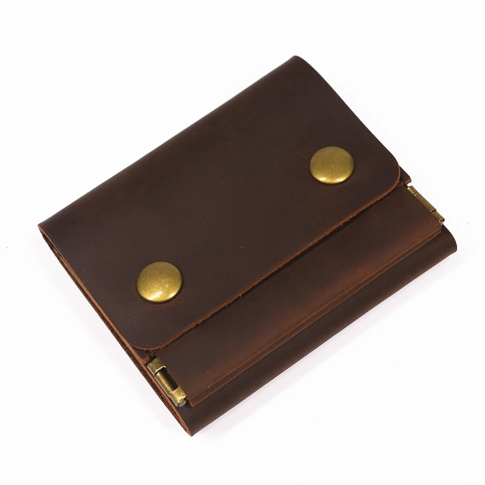 Vintage Trifold Wallet for Men Minimalist Compact Purse with Squeeze Coin Pocket Multi Card Slots Slim Daily Carry Gifts for Him