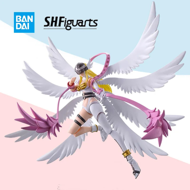 

Bandai оригинальная коробка S.H. Фигуртс SHF Digimon Приключения Angewomon полный действия аниме фотография игрушка подарок для детей