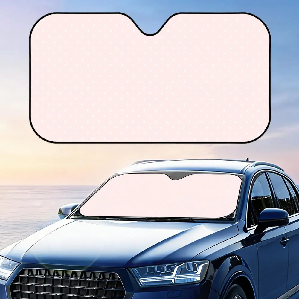 

Fashion Polka Dots Sun Visor Car Sun Shade Windshield Cover UV Protection Aluminum Foil Reflective Heat Insulation Reusable