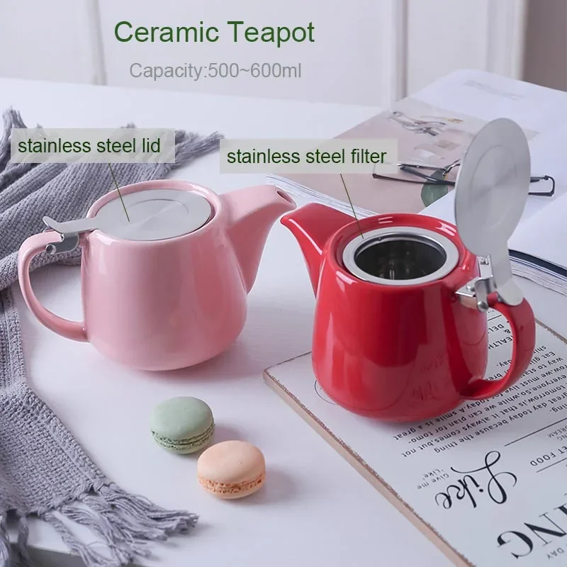 Japanese Ceramic Teapot with Stainless Steel Strainer  Filter Exquisite   for Puer  Oolong Kung Fu Tea Set