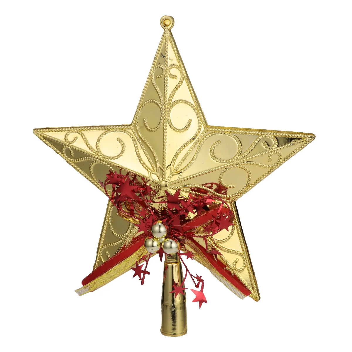 

20Cm Plastic Christmas Tree Star Topper Glittering Golden Holiday Decoration For Home Party Office Hotel Bar Xmas Decorations