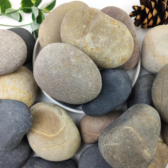 

40lbs Natural River Rocks, 3"-4" Premium Pebbles for Garden and Landscape Design, Hand-Picked Smooth Stones for Fish Tank