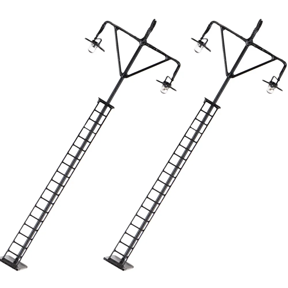 

2 шт. миниатюрных светильников для железнодорожных макетов, безопасный материал, ландшафтный декор для мини-домиков, лампа для песочницы, имитация освещения, украшение