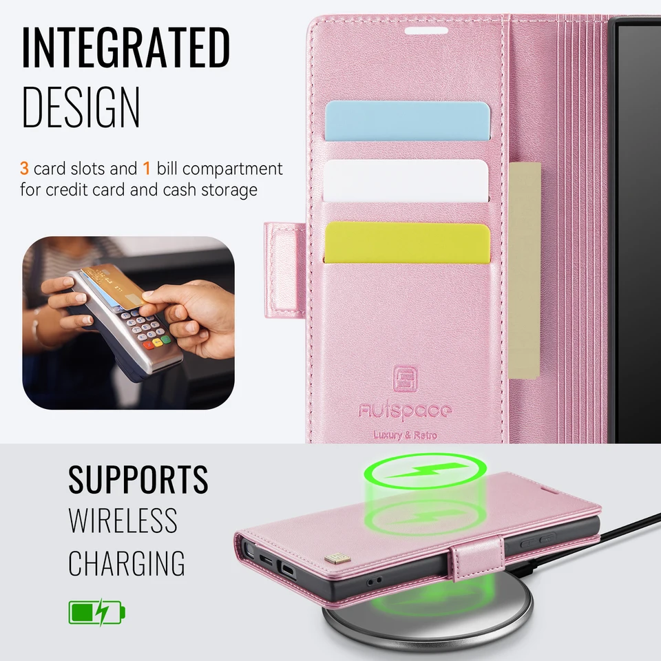 Funda para Samsung S25 S24 Ultra S23 Plus S22 S21 FE, Funda para Samsung S25 Edge, Tapa magnética de lujo 5