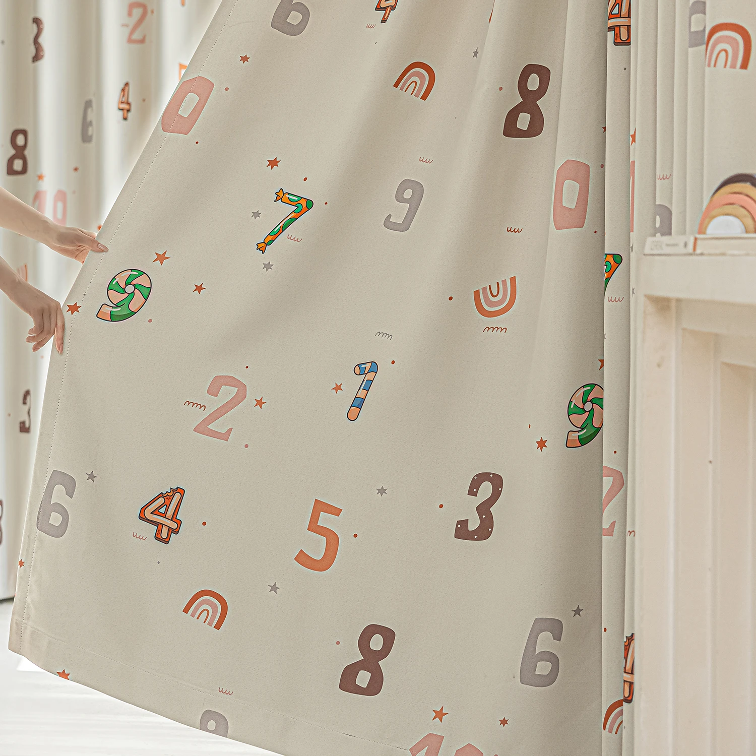 

Colorful Digital Pattern Cartoon Curtains for Room Darkening Thermal Insulation Blackout, Kids Bedroom Childlike Curtains