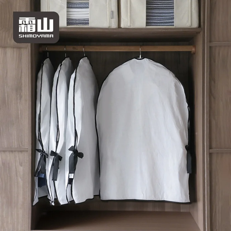 

SHIMOYAMA Foldable Cotton Suit and Garment Bag Pack of 3 Travel-Ready Dustproof Storage for Wardrobe