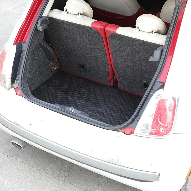 Gao Ruying For Fiat 500 2007-2015 Pvc Black Car Trunk Mat Trunk Carpet Trim Interior Car Accessories - Image 4